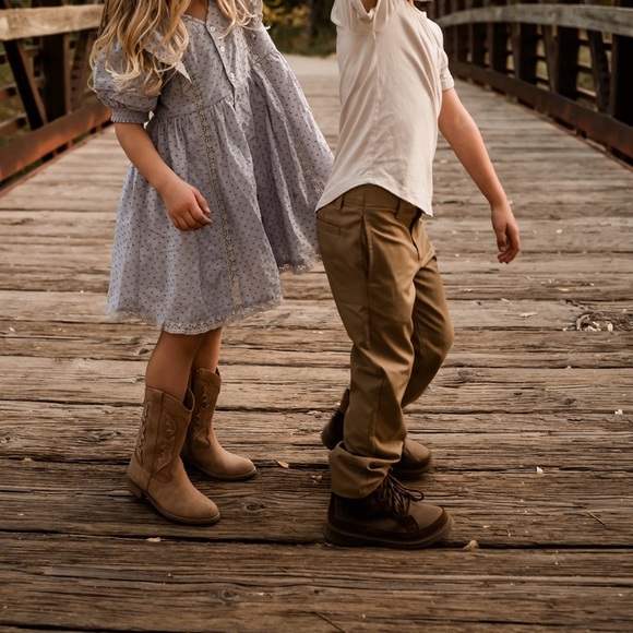 Rylee + Cru Lana Dress in Dusty Blue - Picture 3 of 7